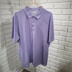 Unbranded Men's Size Large Light Purple 3 Button Closure Short Sleeves Polo